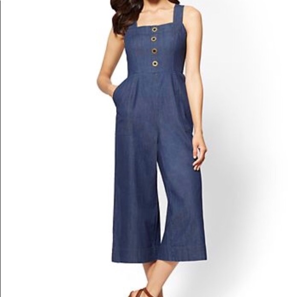 denim gaucho jumpsuit